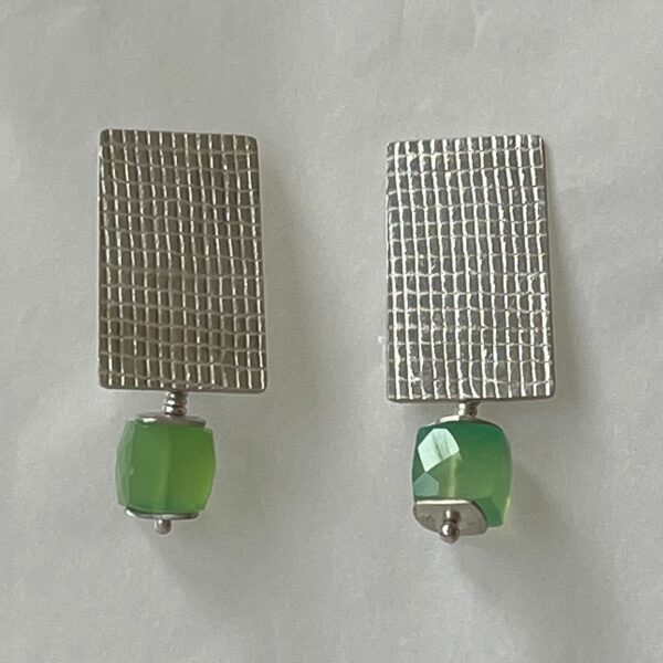 Ohrringe Chrysopras Ohrclips Esther Hamerla métiers d'art made in france